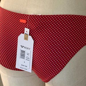 ROXY Red Polka Dot Bikini Bottom Size S NWT
